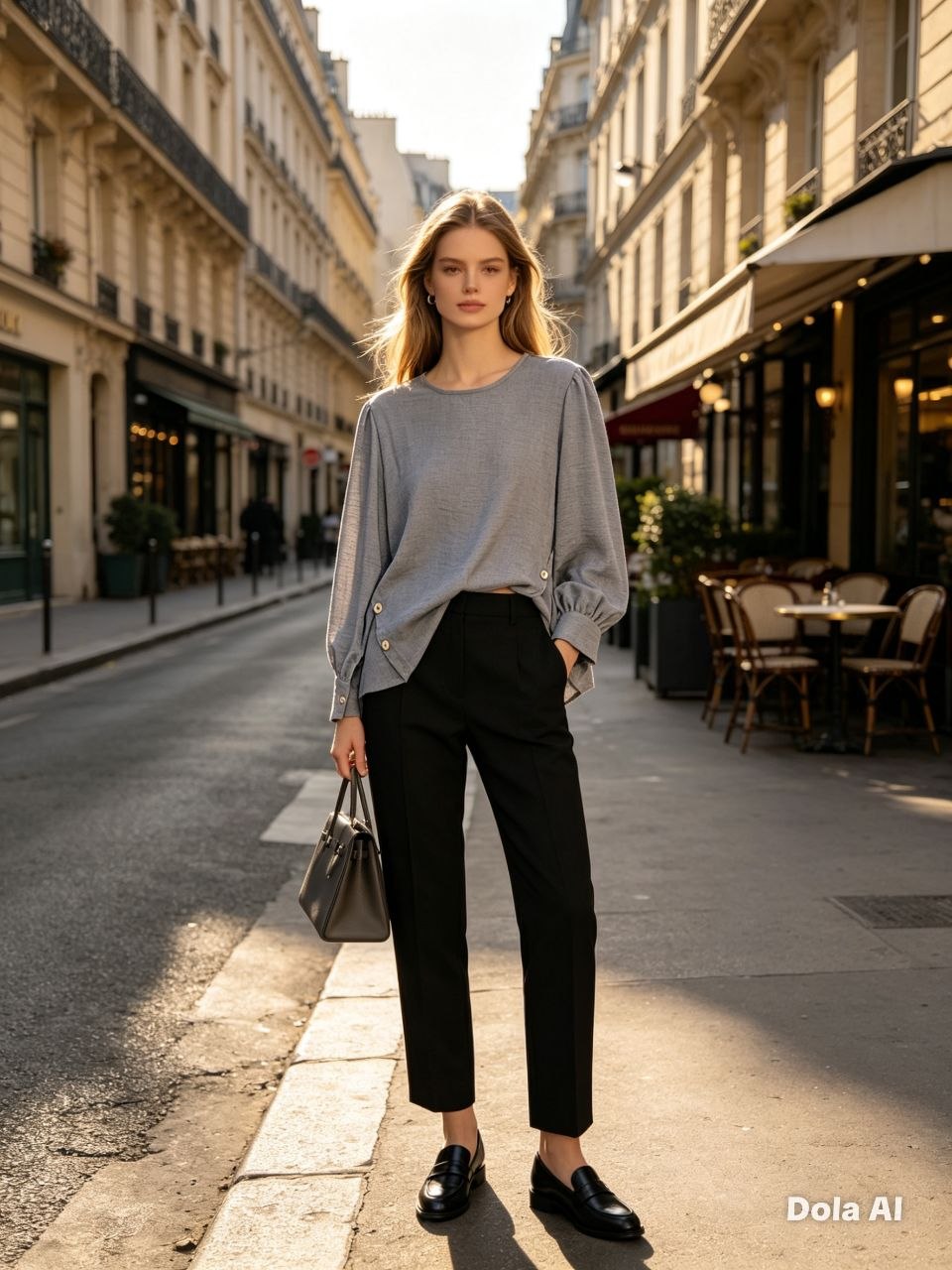 Mauve Elegance Button-Accent Top