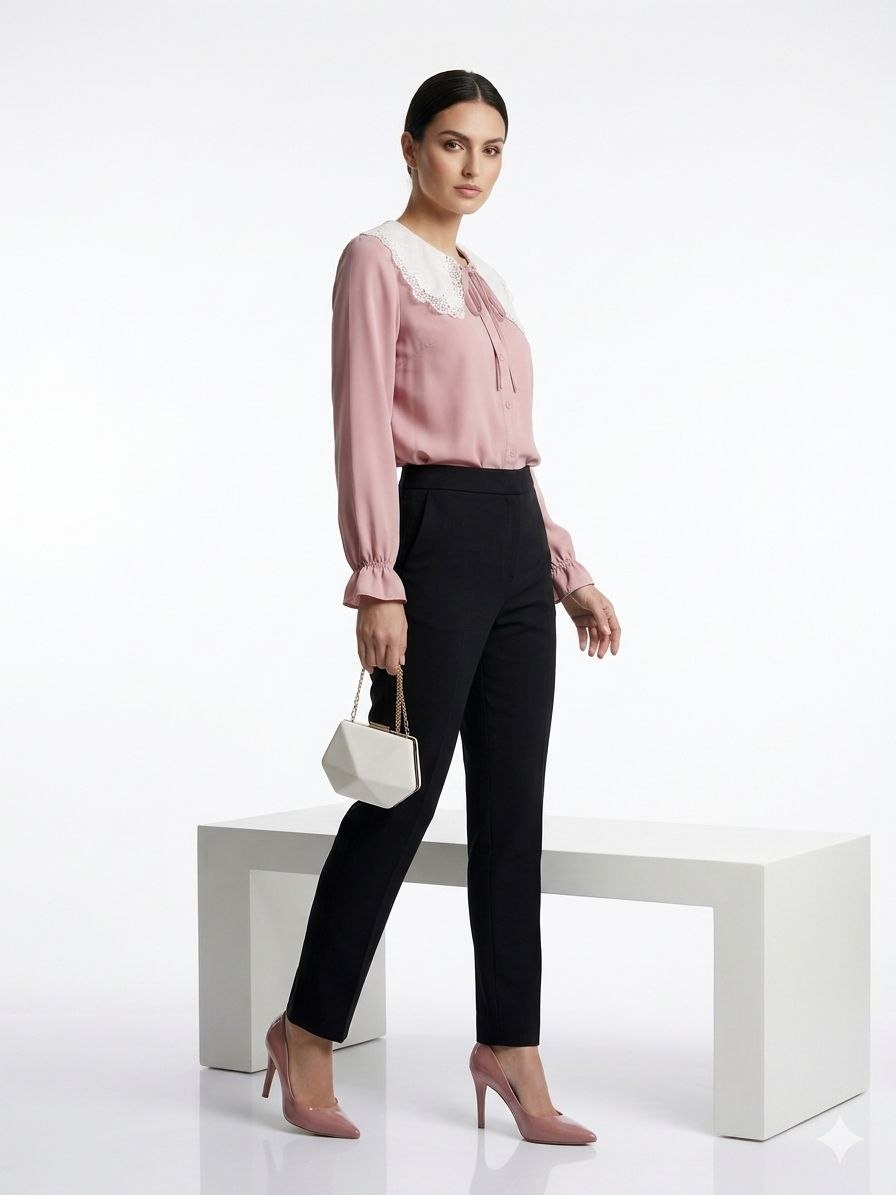 Audrey Vintage Lace Collar Blouse