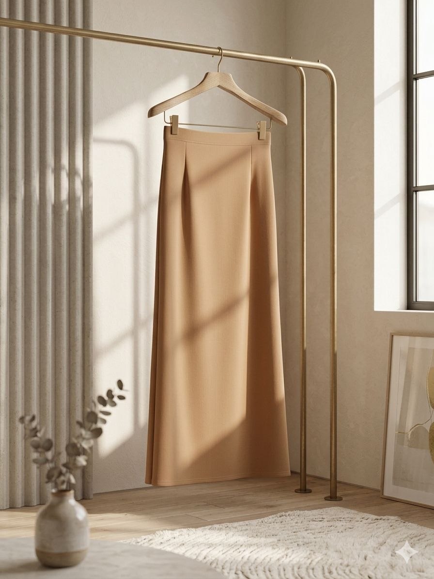 Florence Minimalist Crepe Maxi Skirt