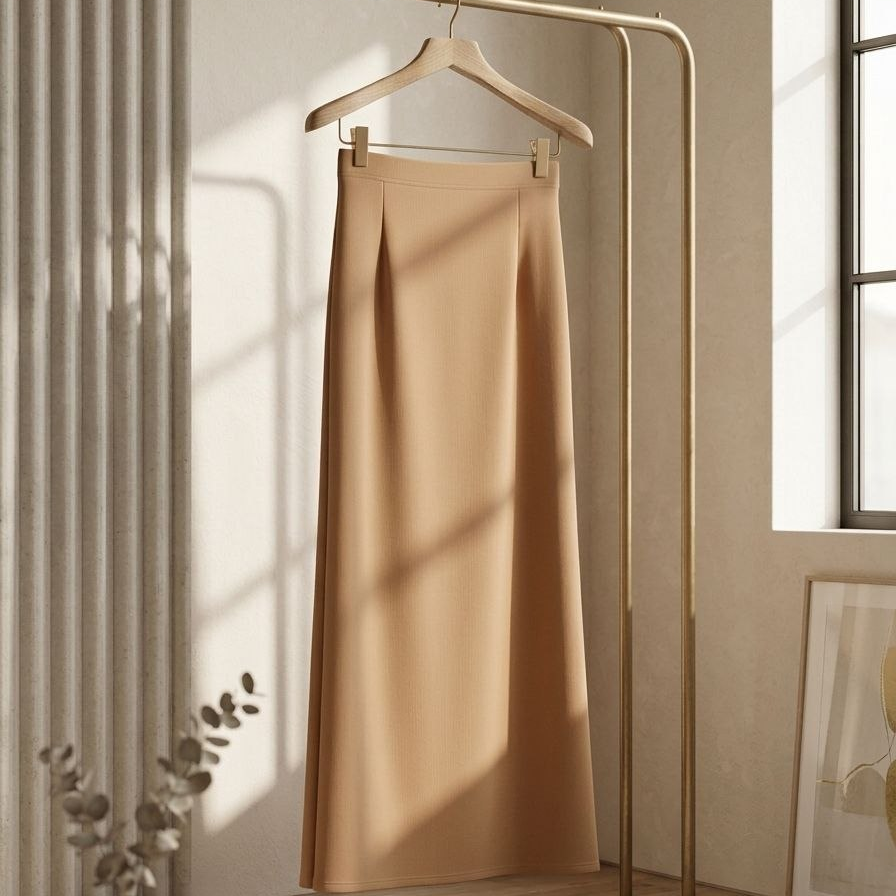 Florence Minimalist Crepe Maxi Skirt