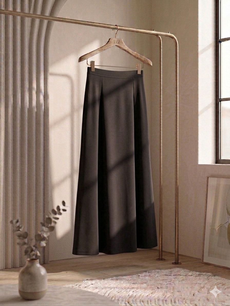 Florence Minimalist Crepe Maxi Skirt