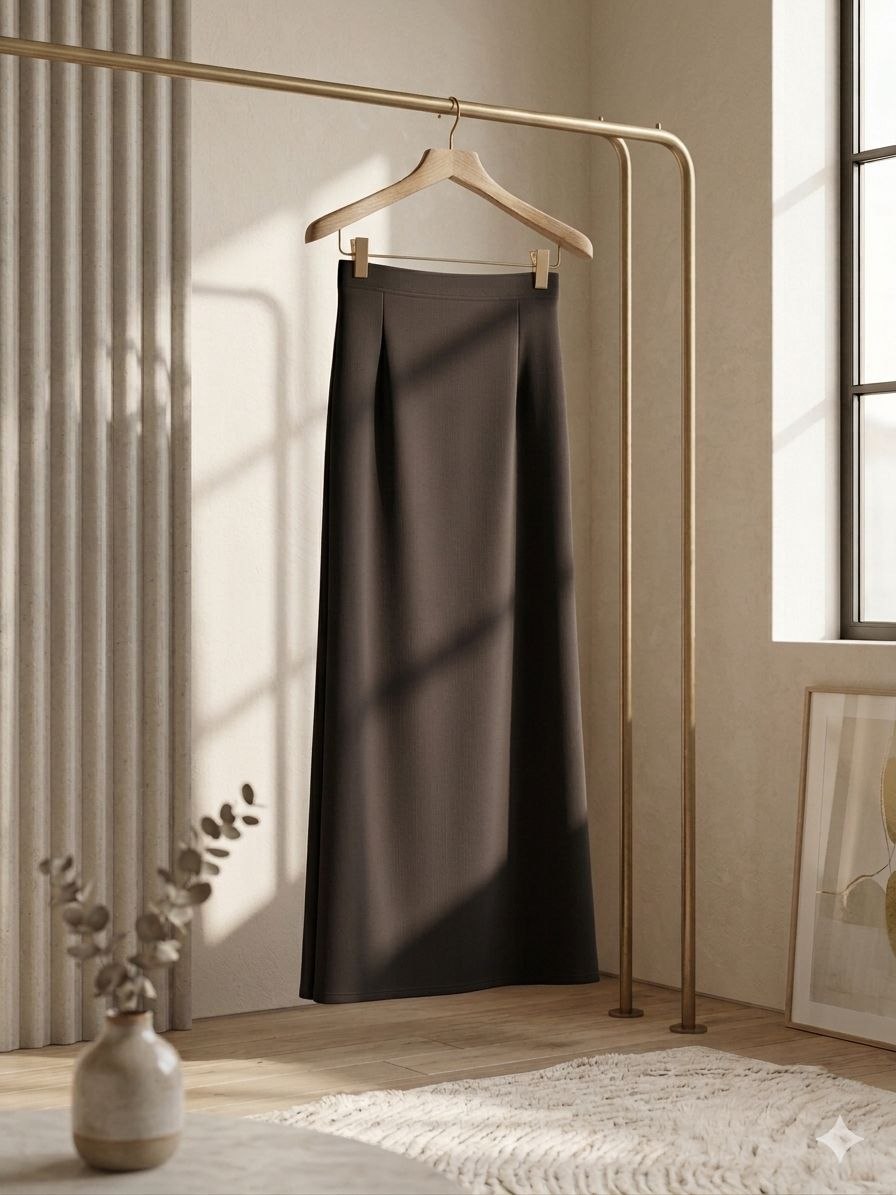 Florence Minimalist Crepe Maxi Skirt