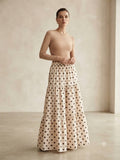 Polka Dot Tiered Maxi Skirt