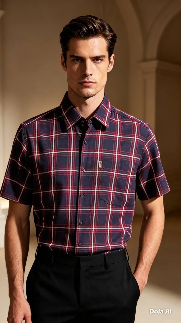 Men's Executive Series Plaid Long Sleeve Dress Shirt