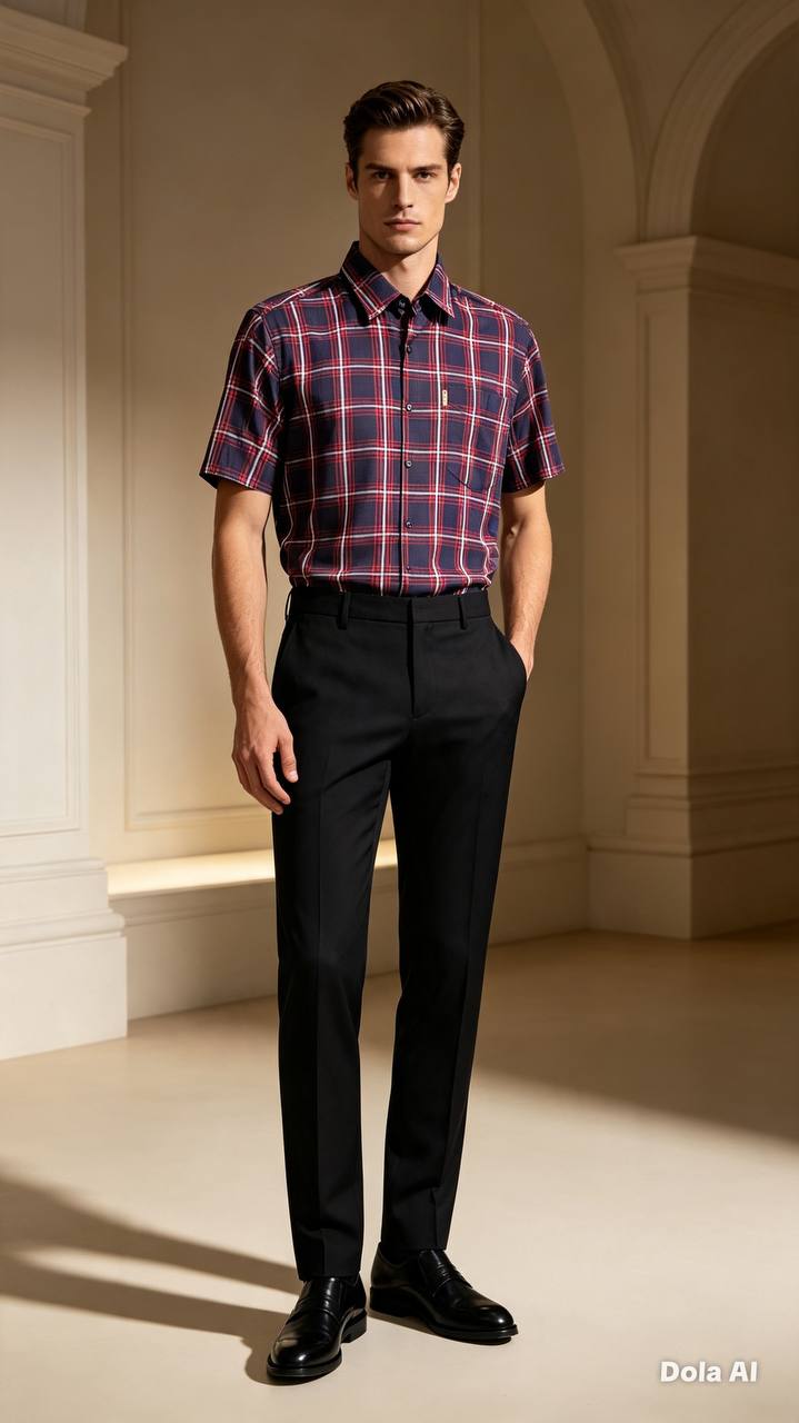 Men's Executive Series Plaid Long Sleeve Dress Shirt