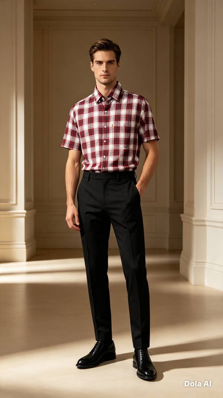 Men's Executive Series Plaid Long Sleeve Dress Shirt