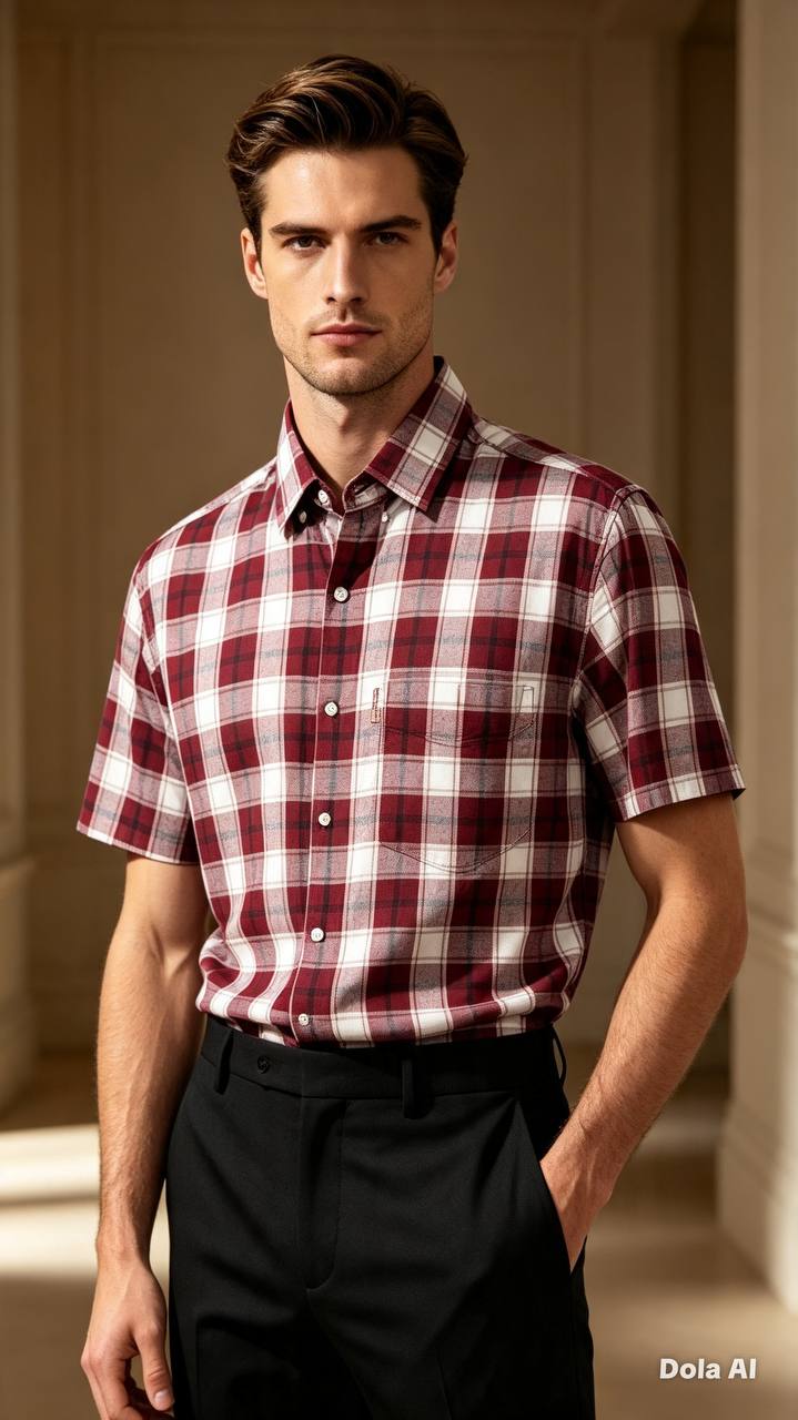 Men's Executive Series Plaid Long Sleeve Dress Shirt