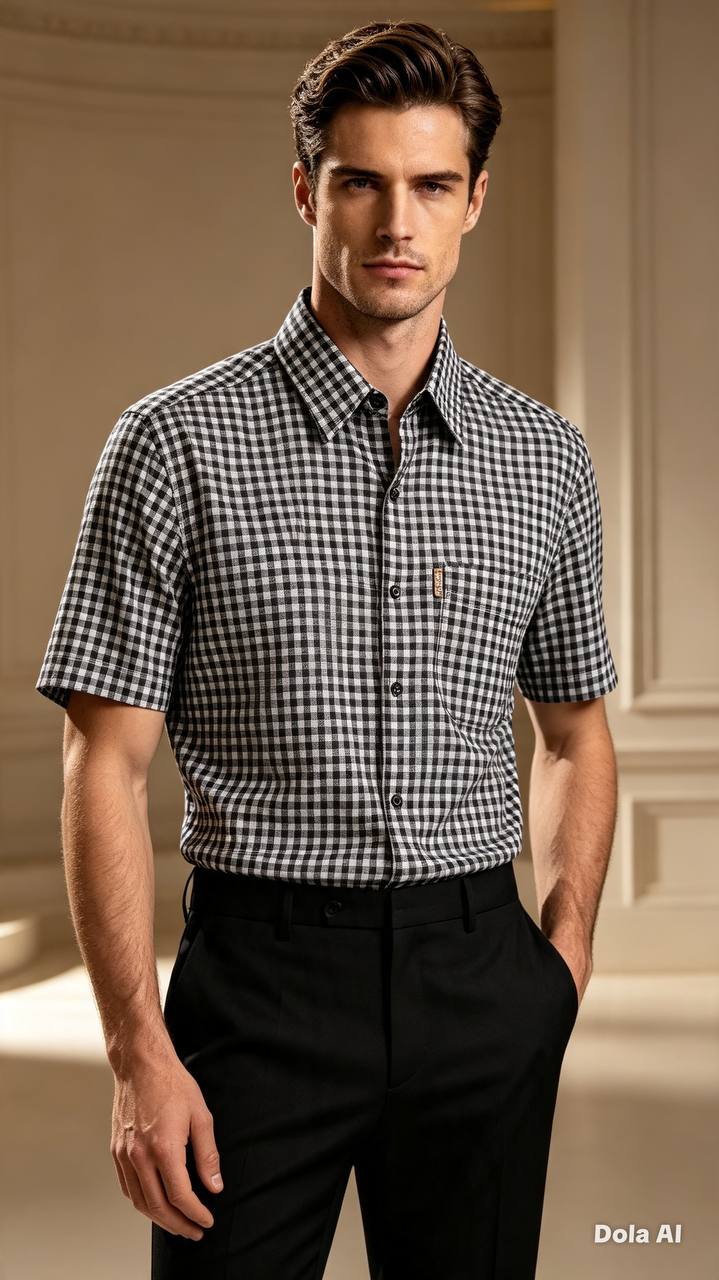 Men's Executive Series Plaid Long Sleeve Dress Shirt
