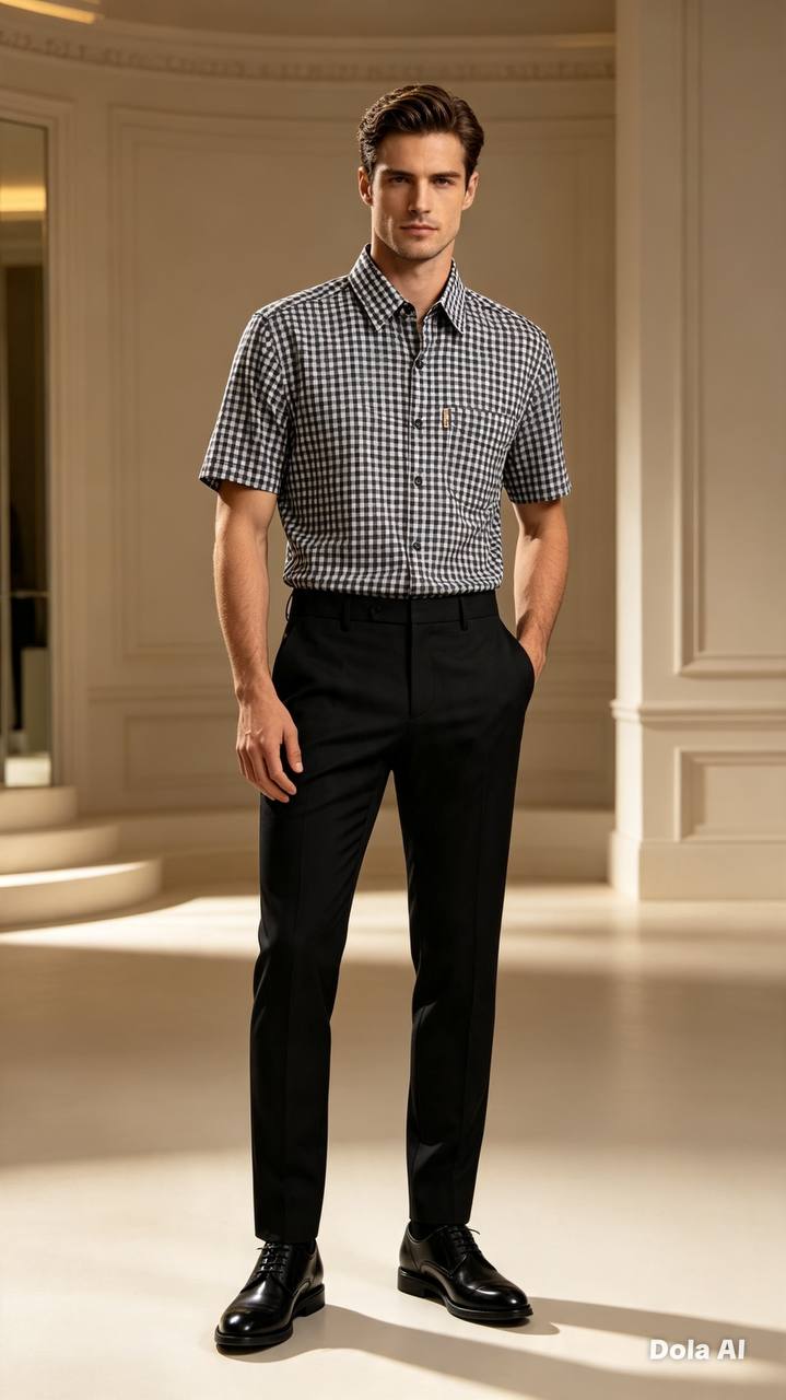Men's Executive Series Plaid Long Sleeve Dress Shirt