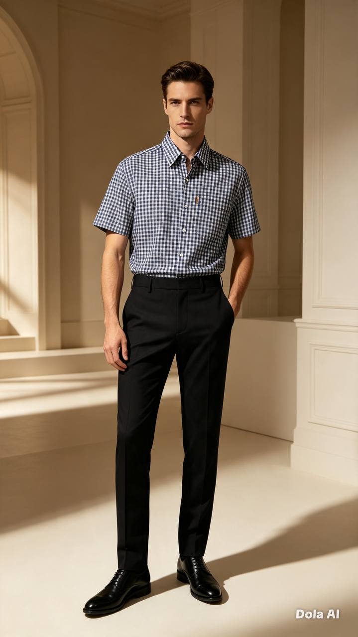 Men's Executive Series Plaid Long Sleeve Dress Shirt