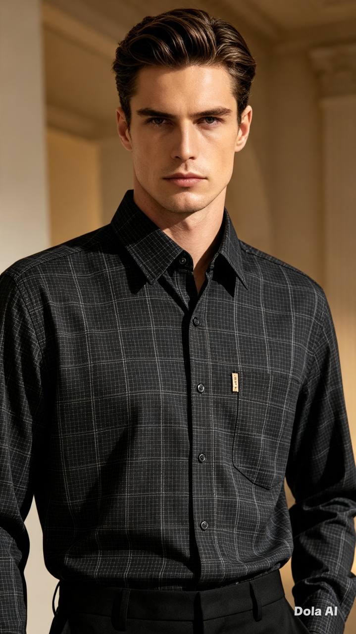 Men's Executive Series Plaid Long Sleeve Dress Shirt