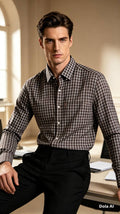 Men's Executive Series Plaid Long Sleeve Dress Shirt