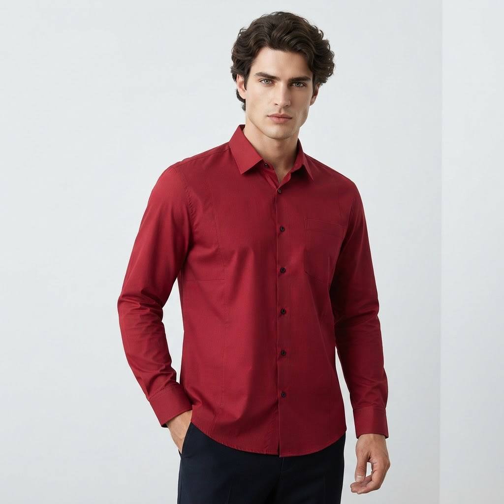 Men's Signature Series Solid Long Sleeve Formal Shirt