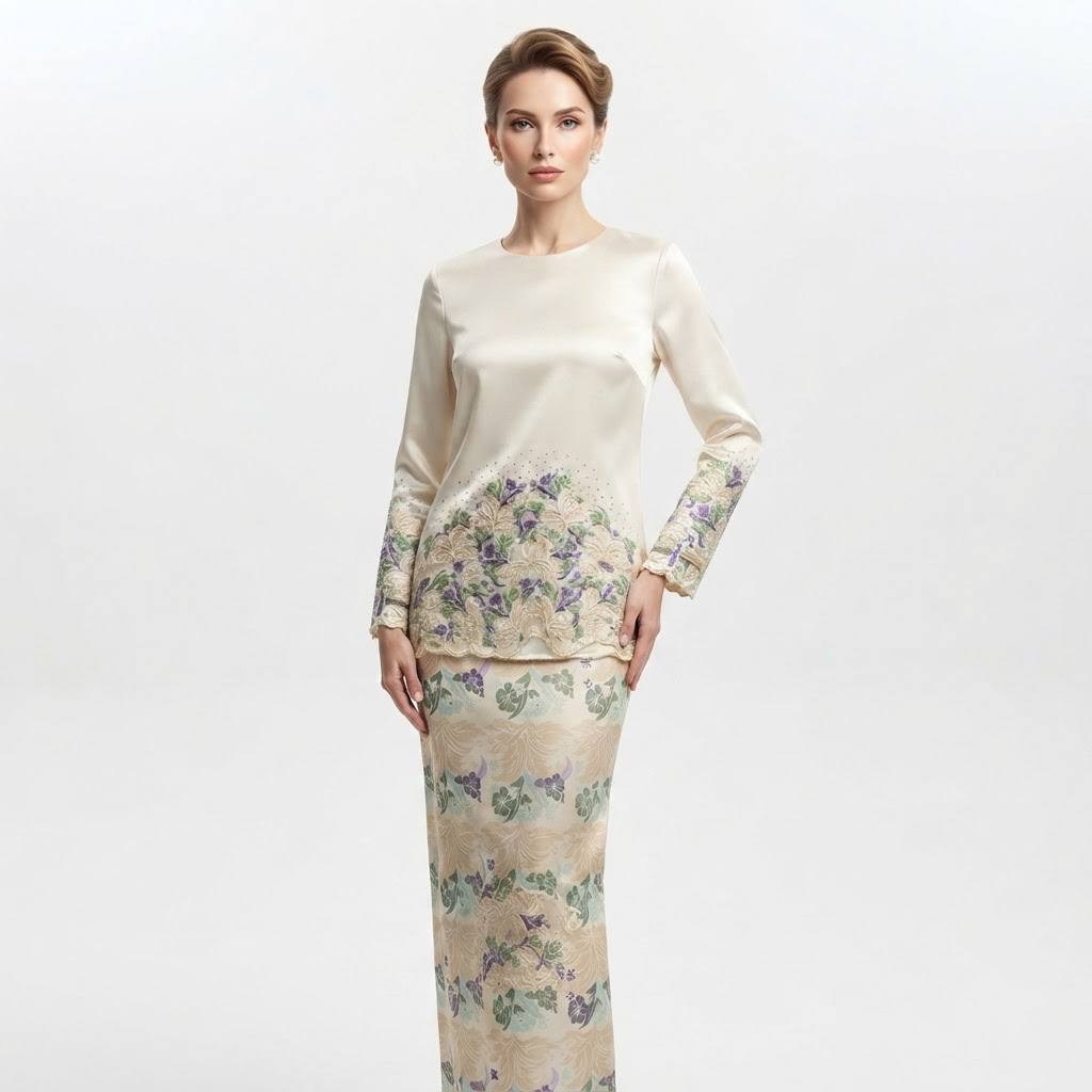 Women's Azalea Series Floral Printed Modern Kurung
