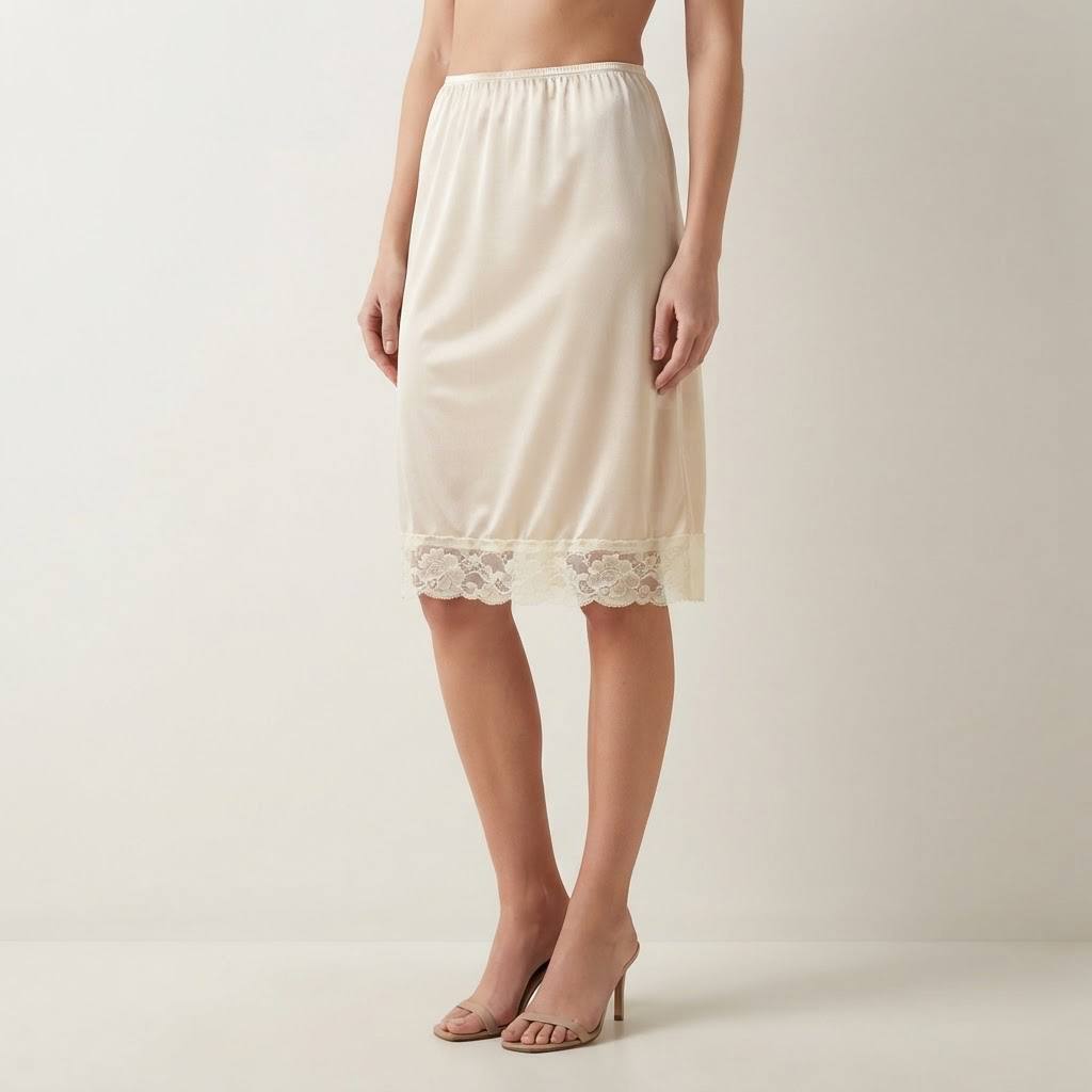 Women's Noir Series Satin Lace Trim Half Slip