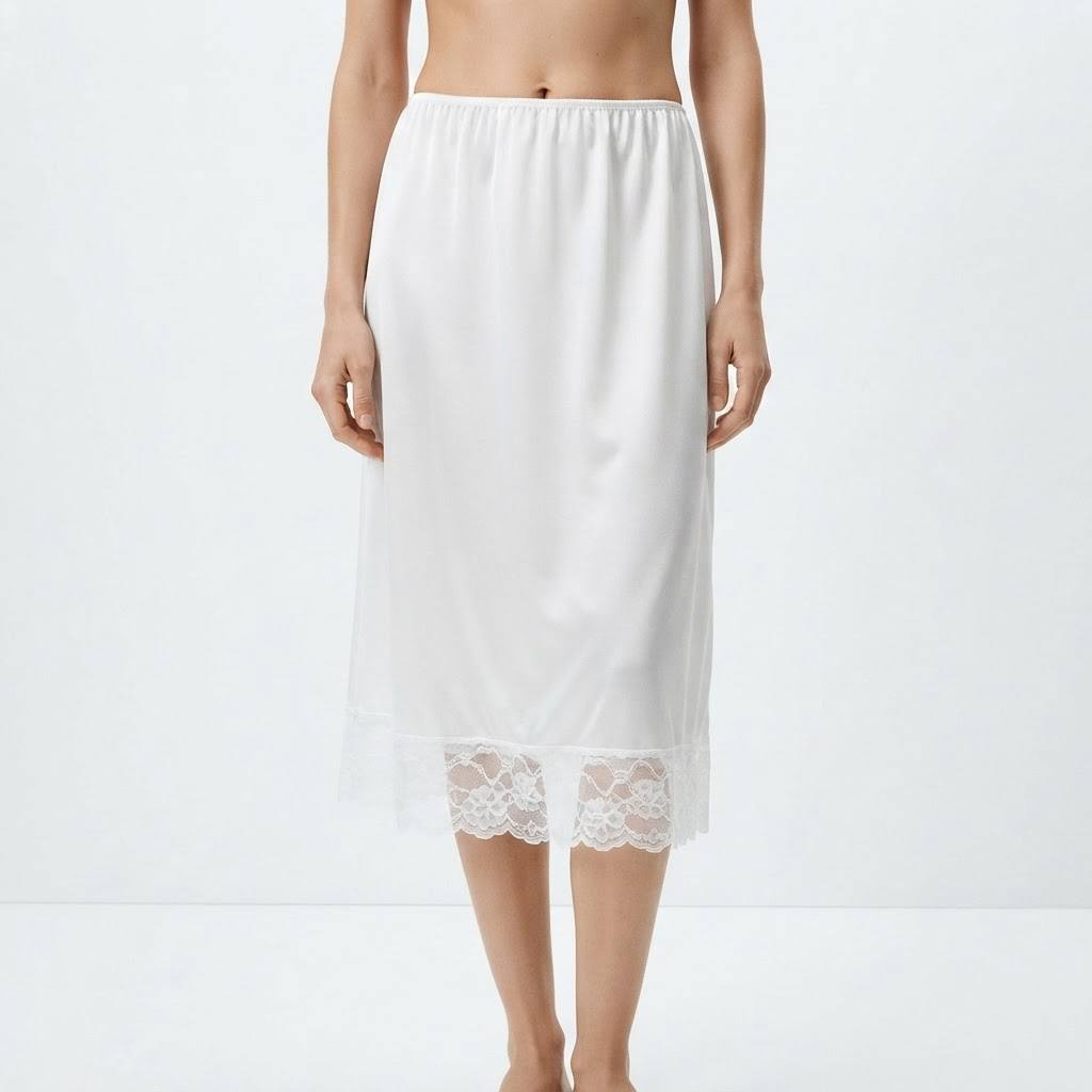 Women's Noir Series Satin Lace Trim Half Slip