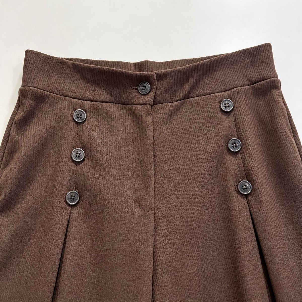 Women's Sienna Series Caramel Brown High-Waisted Sailor Button Palazzo Pants