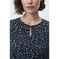 Women’s Floral Print Keyhole Neck Long Sleeve Blouse