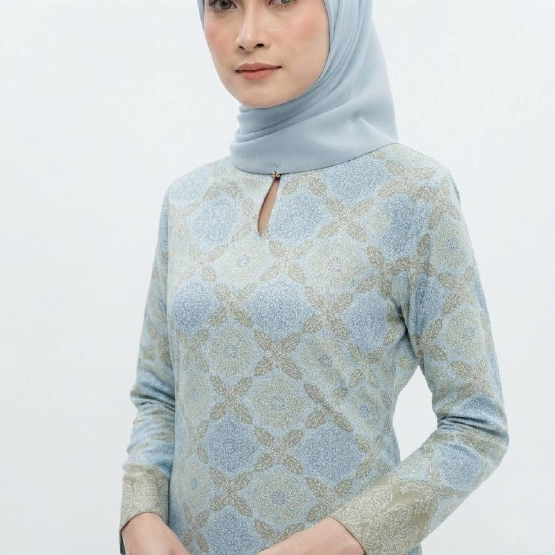 Women’s Printed Geometric Motif Baju Kurung Modern Set