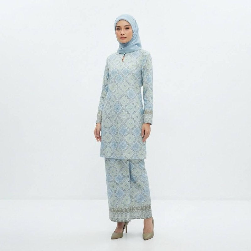 Women’s Printed Geometric Motif Baju Kurung Modern Set