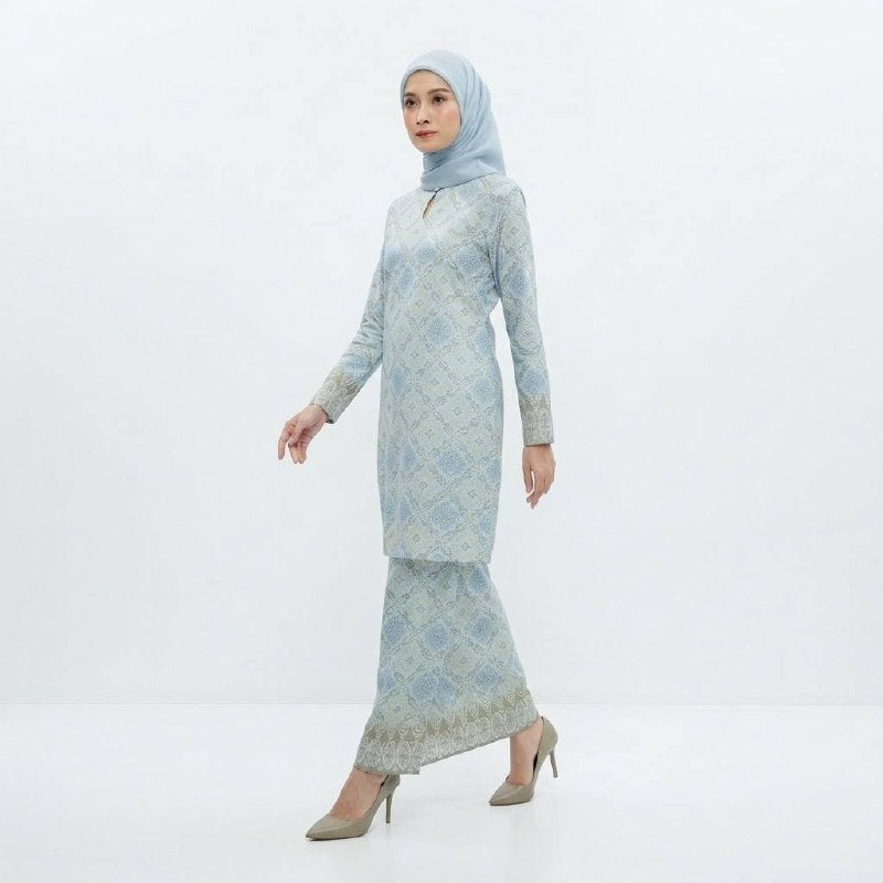 Women’s Printed Geometric Motif Baju Kurung Modern Set