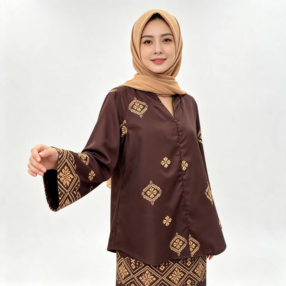 Women’s Songket Motif Printed Baju Kurung Pahang Set
